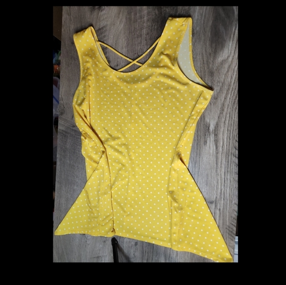 Per Seption Concept Women yellow polka dot tank type Top Shirt Size XL - Picture 2 of 4